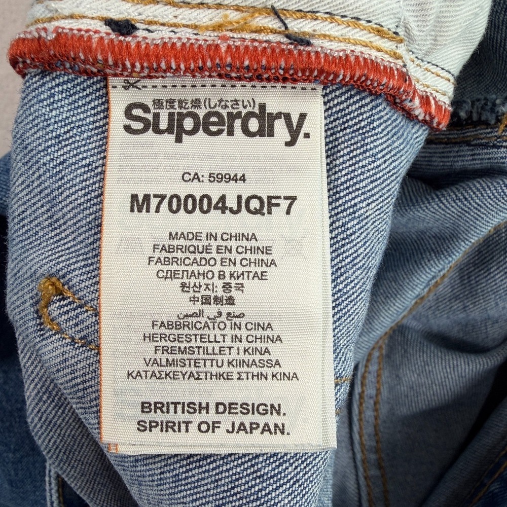Superdry Mens Japanese Selvedge Jeans 32x32 Distressed Skinny Denim - Picture 13 of 16